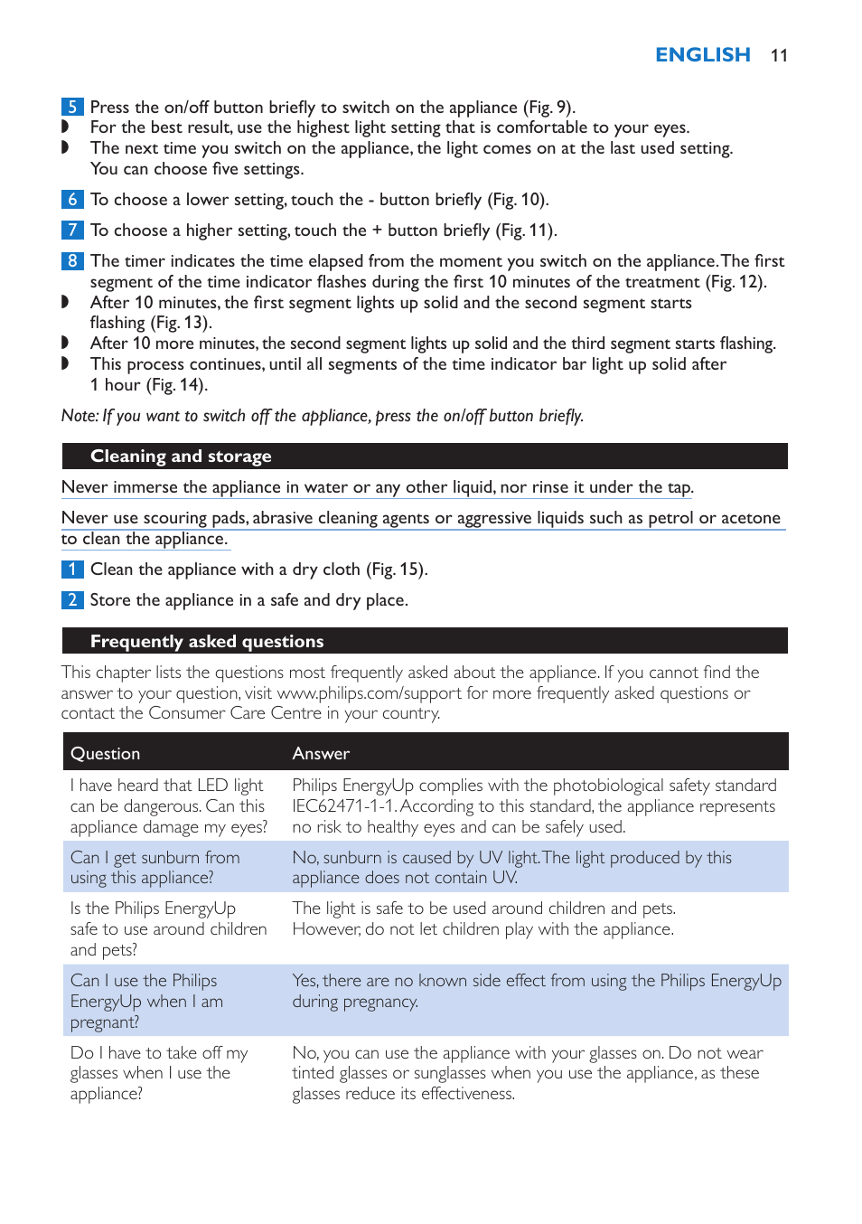 Philips EnergyUp Lampe Energylight User Manual | Page 11 / 92