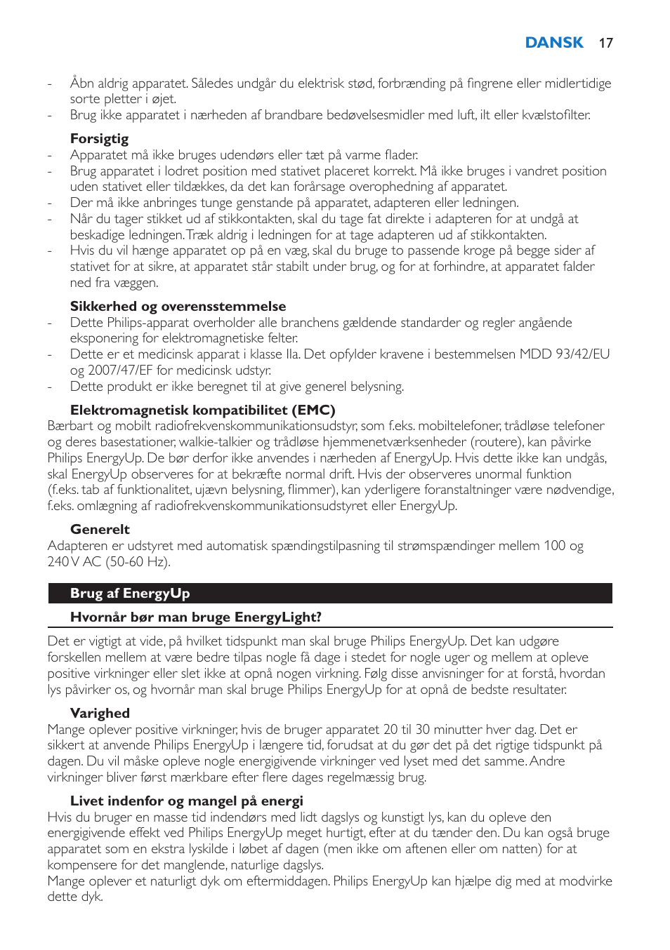 Philips EnergyUp Lampe Energylight User Manual | Page 17 / 92