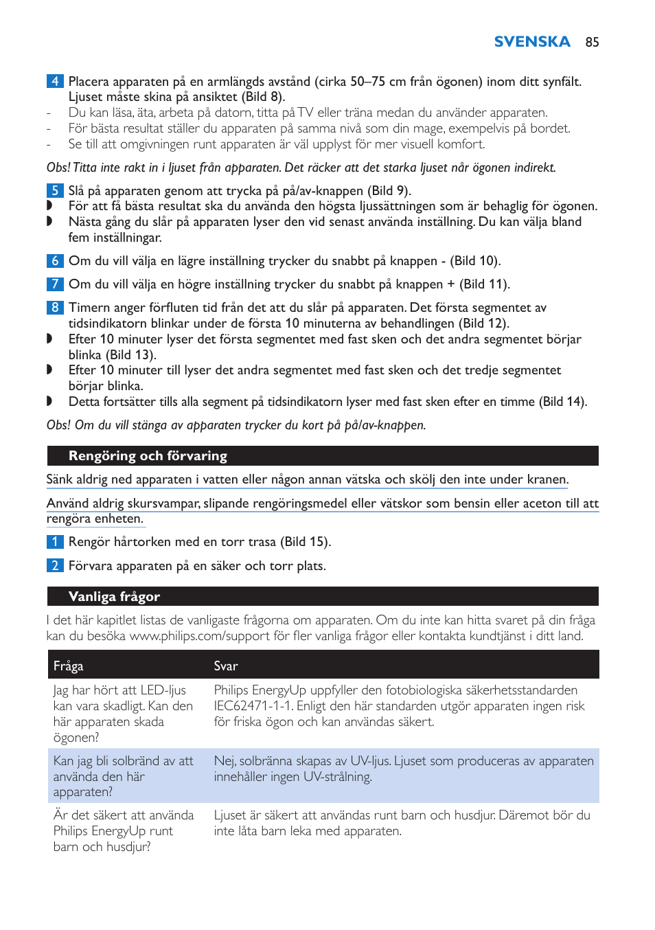 Philips EnergyUp Lampe Energylight User Manual | Page 85 / 92