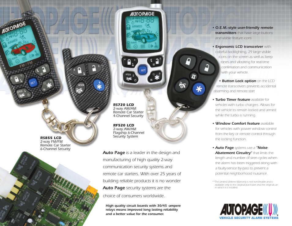 Auto Page RS720LCD User Manual | Page 2 / 2