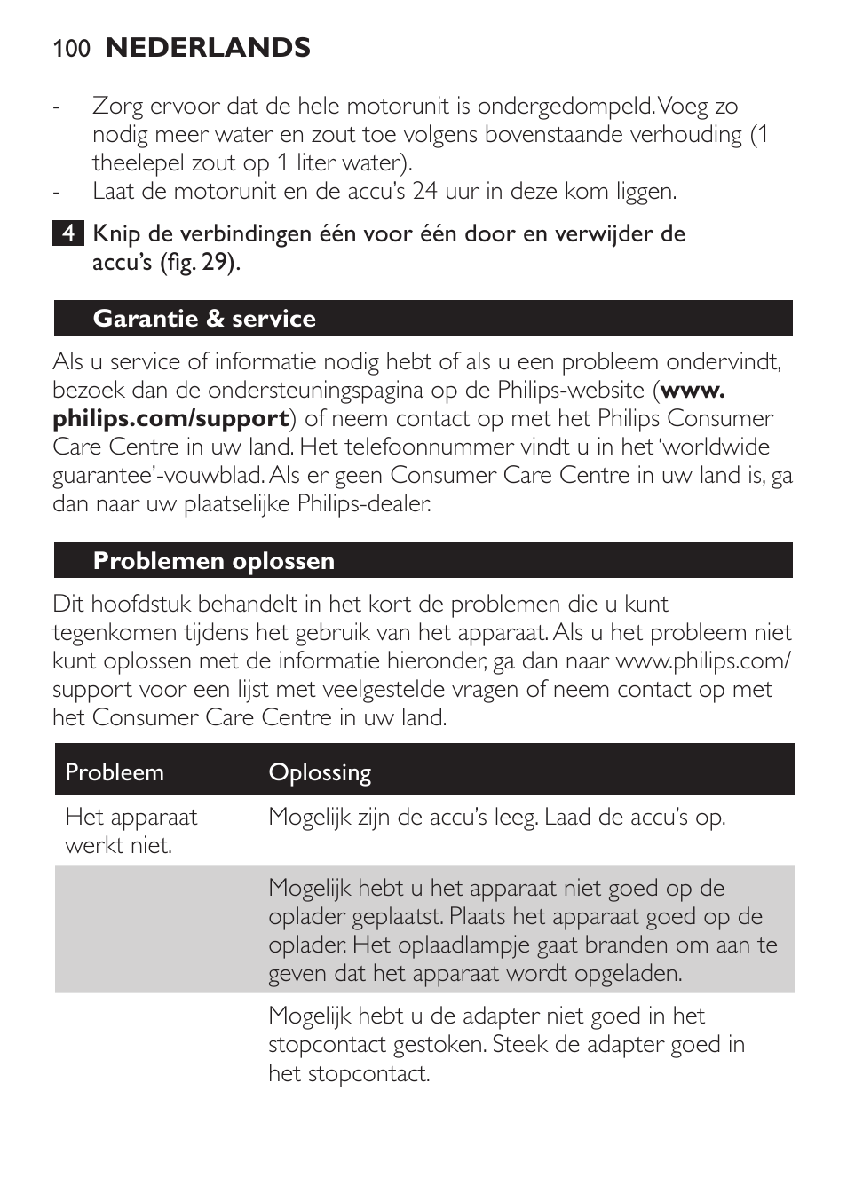 Philips MiniVac Aspirateur à main User Manual | Page 100 / 148