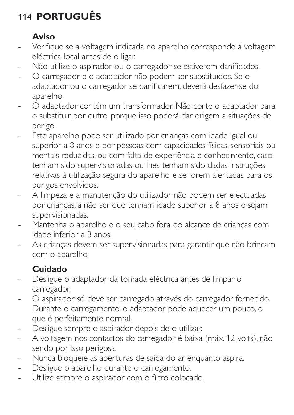 Philips MiniVac Aspirateur à main User Manual | Page 114 / 148