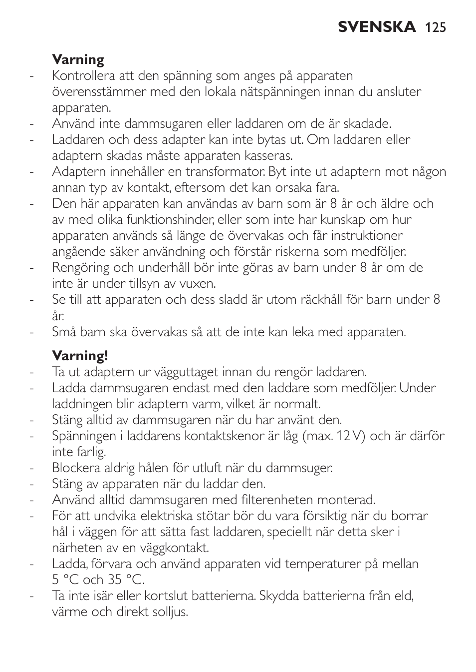 Philips MiniVac Aspirateur à main User Manual | Page 125 / 148