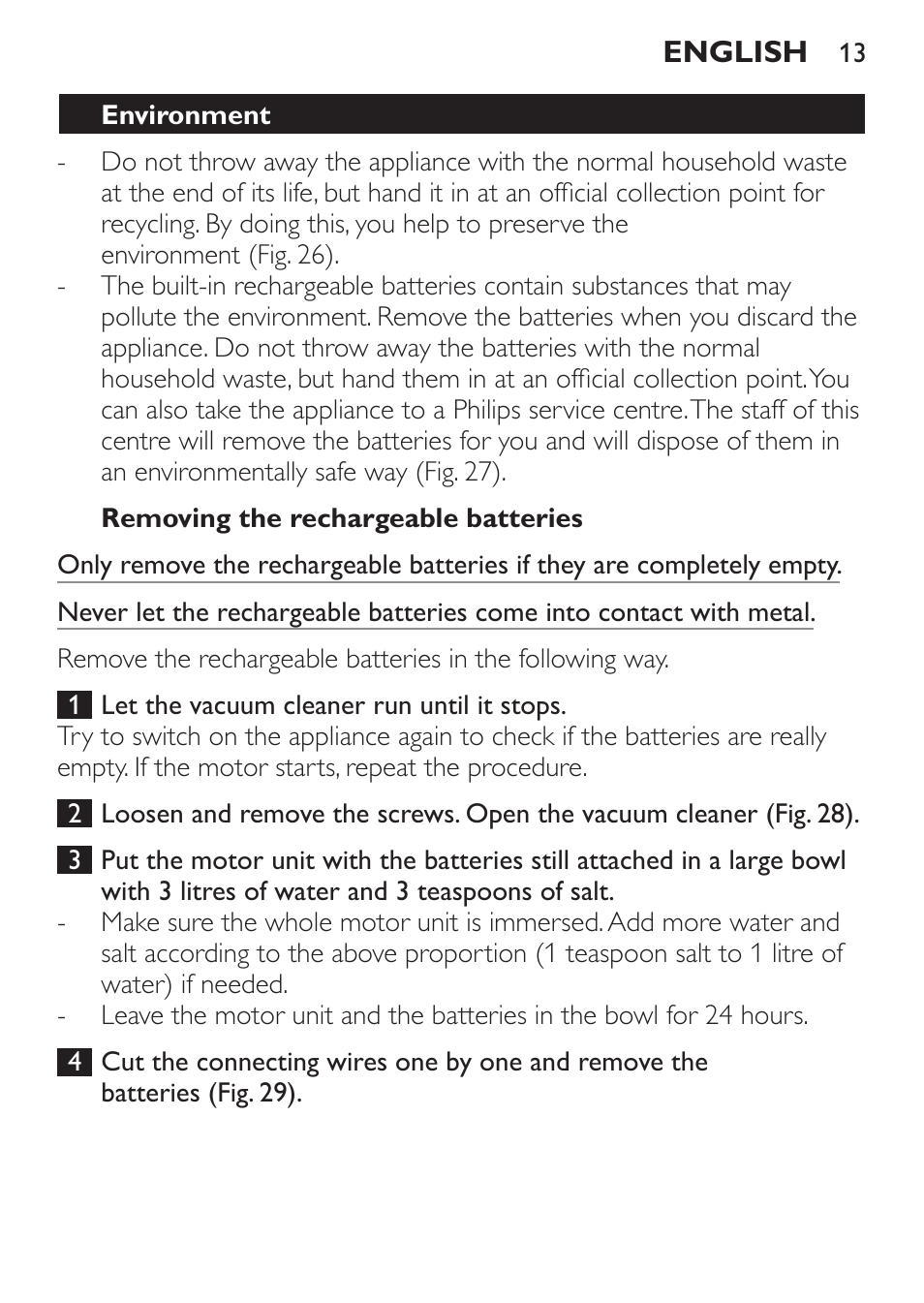 Philips MiniVac Aspirateur à main User Manual | Page 13 / 148