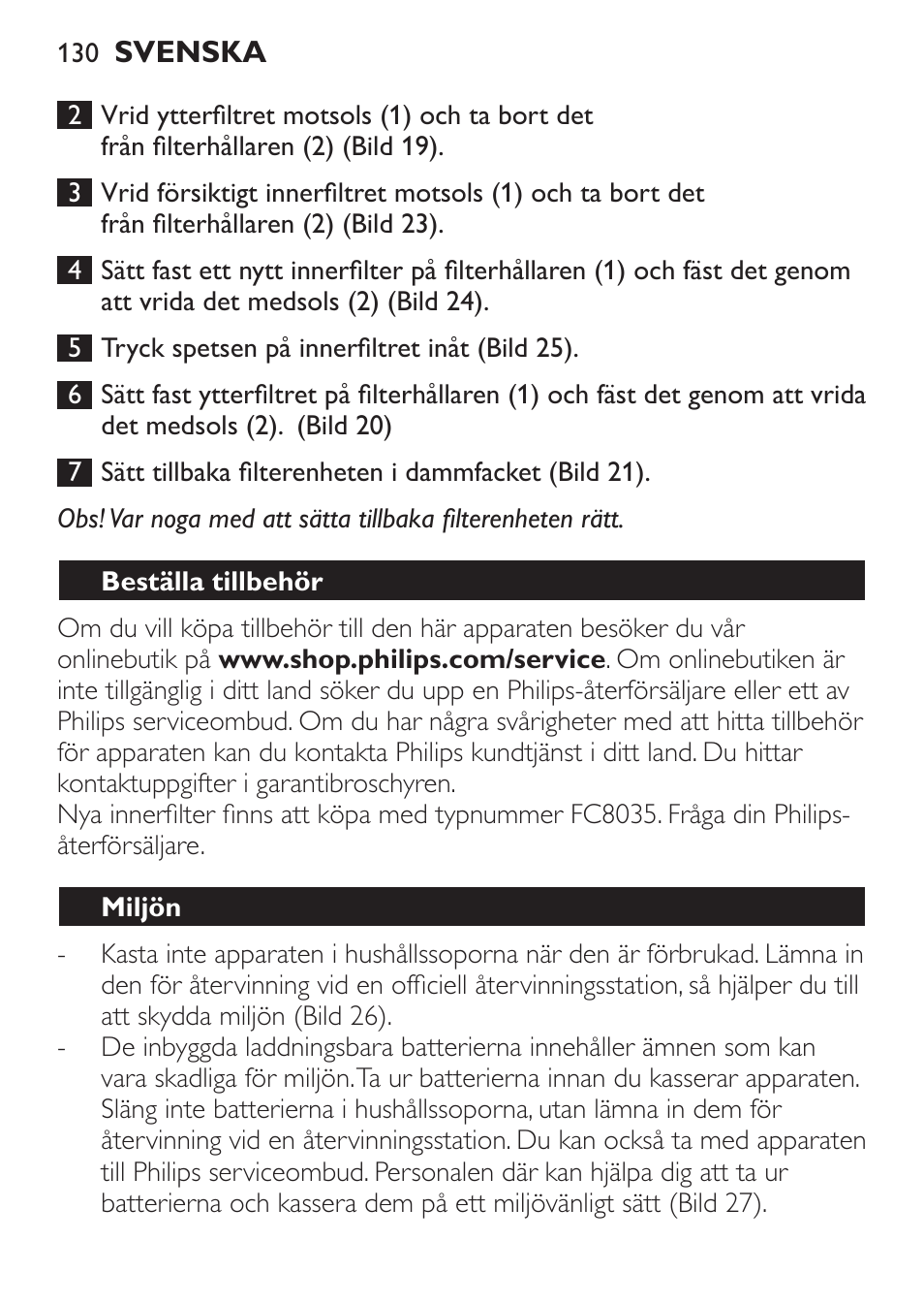 Philips MiniVac Aspirateur à main User Manual | Page 130 / 148