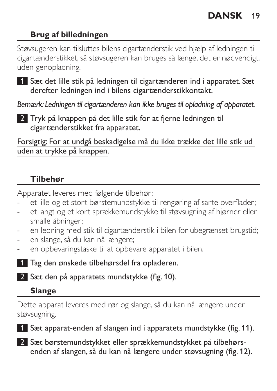 Philips MiniVac Aspirateur à main User Manual | Page 19 / 148