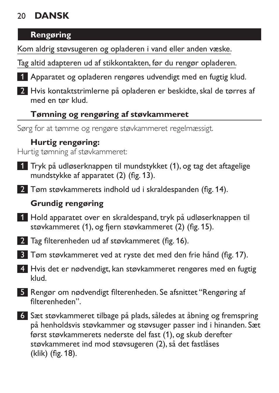 Philips MiniVac Aspirateur à main User Manual | Page 20 / 148