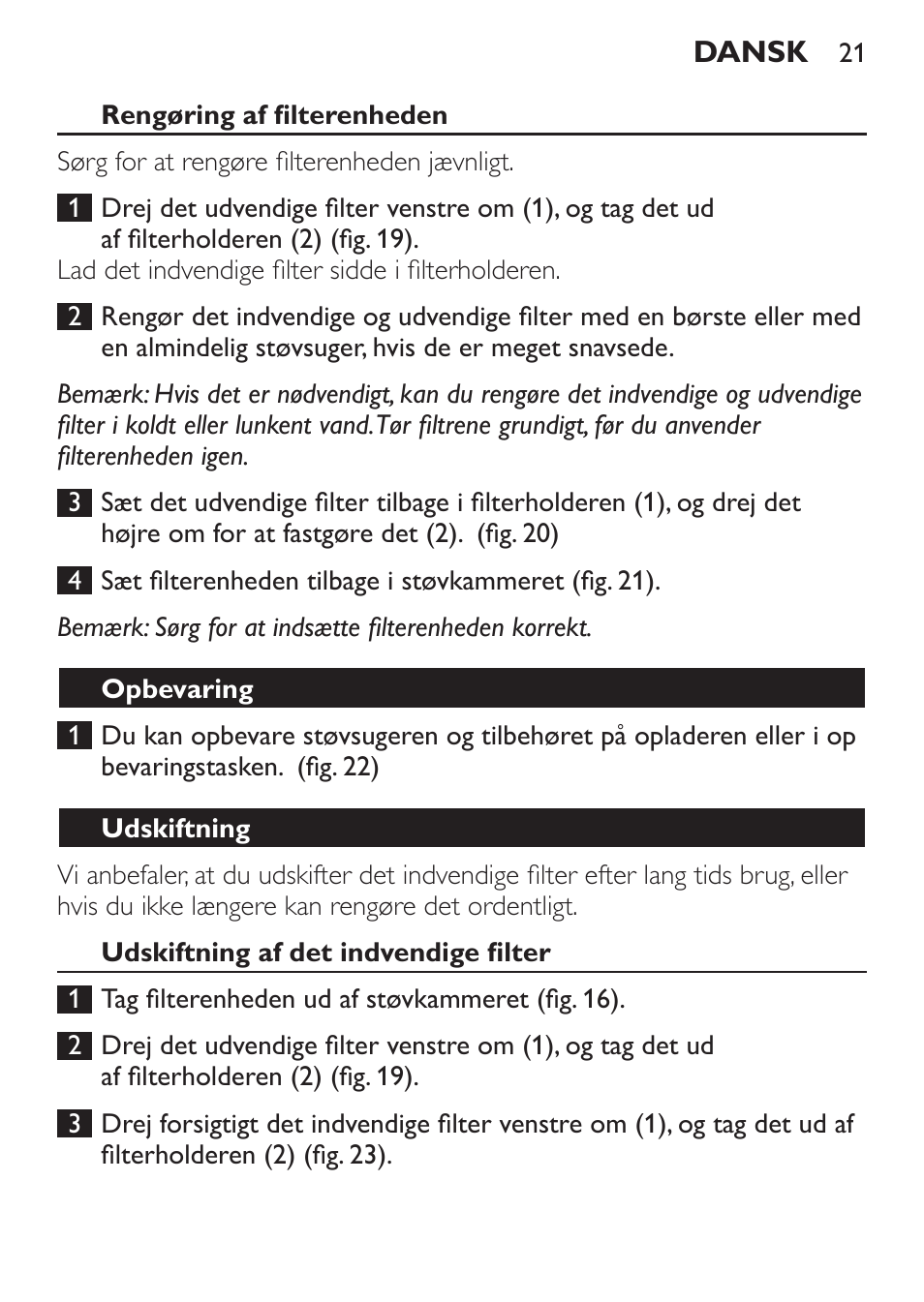 Philips MiniVac Aspirateur à main User Manual | Page 21 / 148