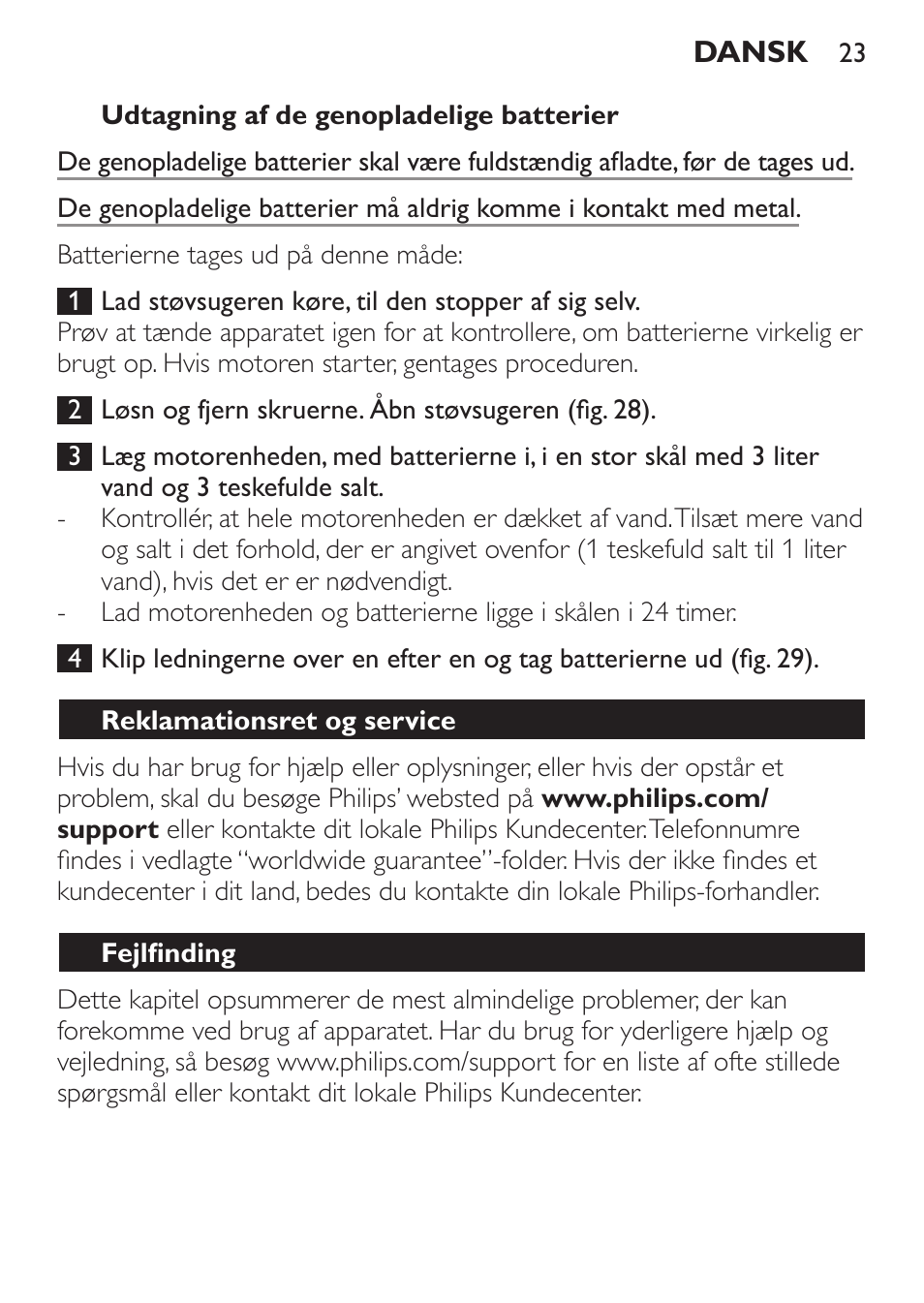 Philips MiniVac Aspirateur à main User Manual | Page 23 / 148