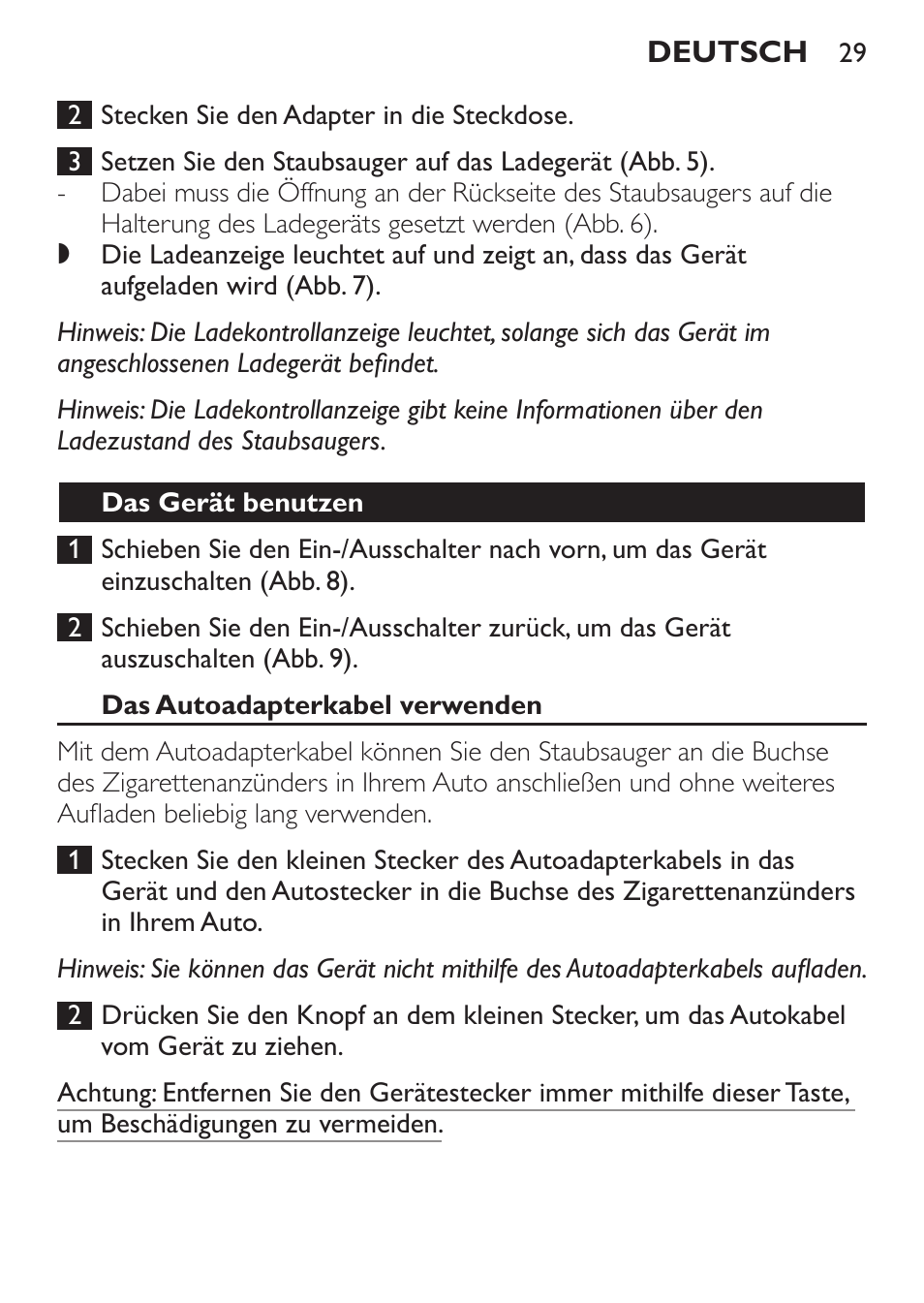 Philips MiniVac Aspirateur à main User Manual | Page 29 / 148