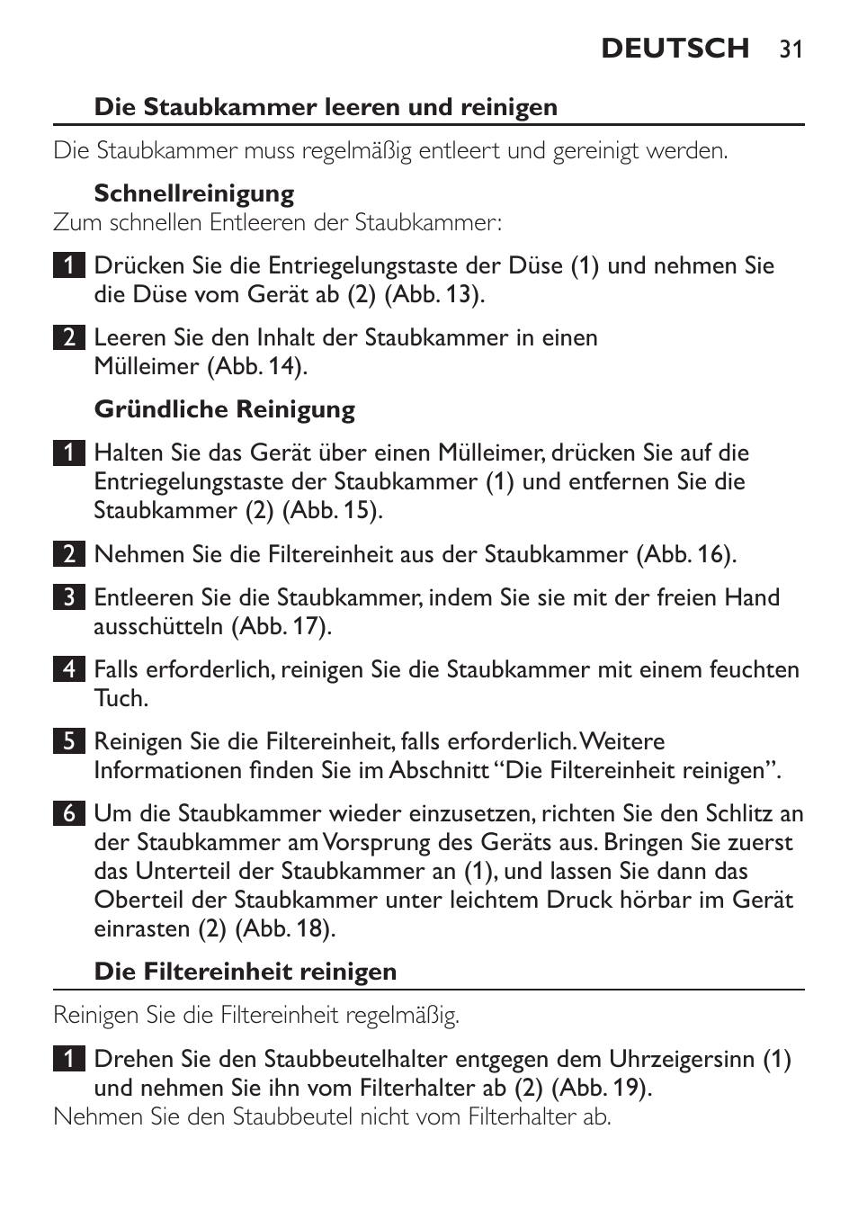 Philips MiniVac Aspirateur à main User Manual | Page 31 / 148