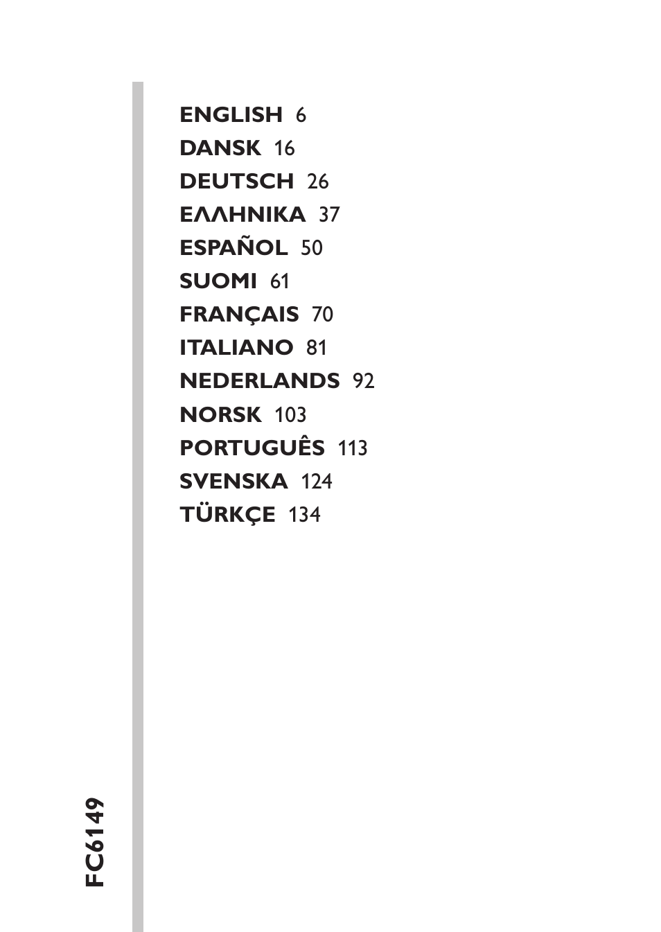 Table of content | Philips MiniVac Aspirateur à main User Manual | Page 5 / 148