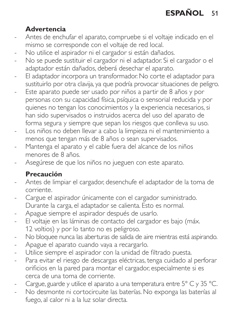 Philips MiniVac Aspirateur à main User Manual | Page 51 / 148