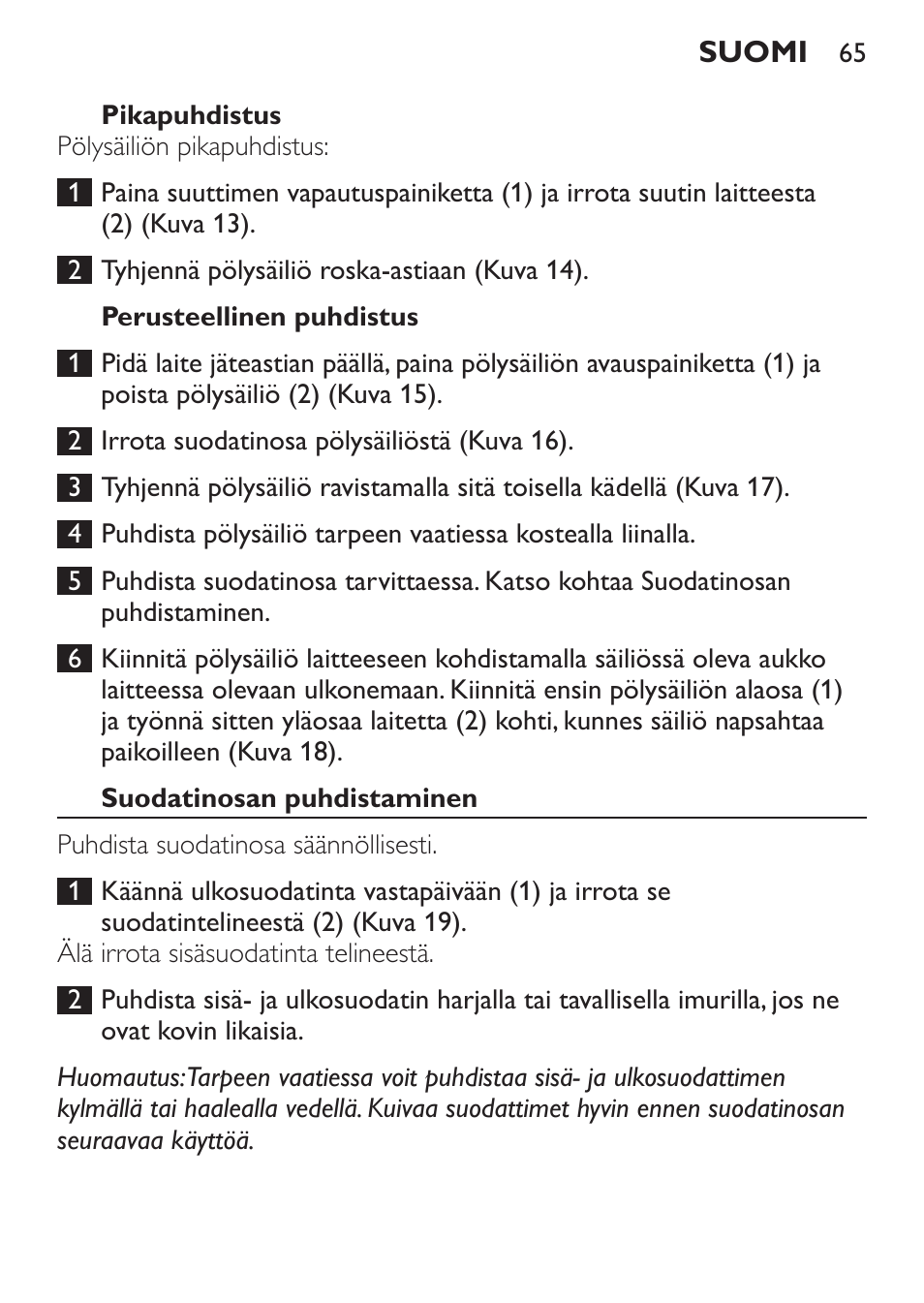 Philips MiniVac Aspirateur à main User Manual | Page 65 / 148