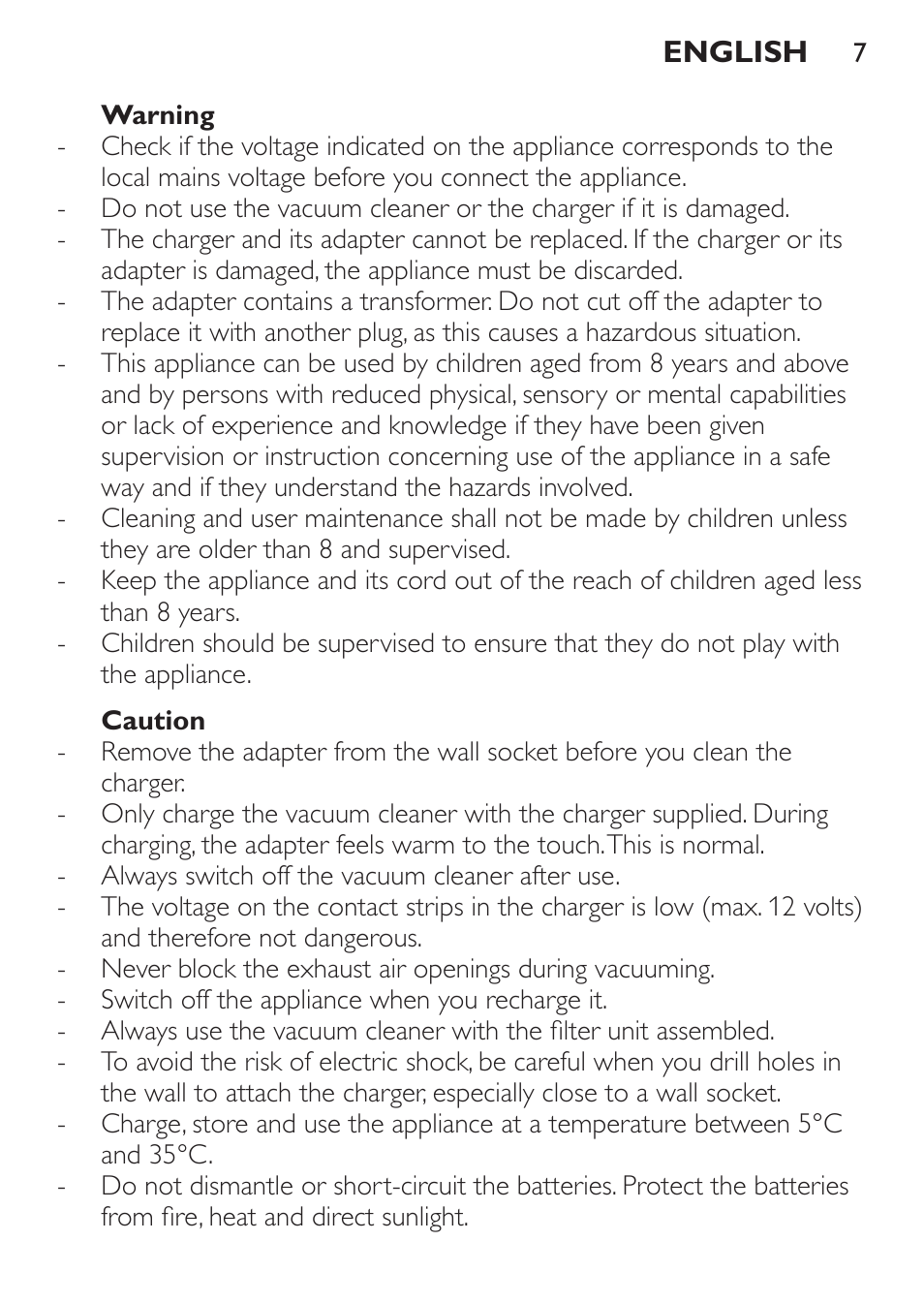 Philips MiniVac Aspirateur à main User Manual | Page 7 / 148