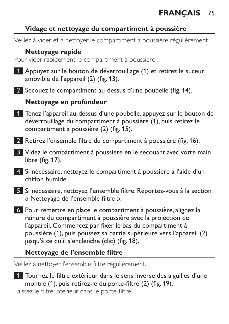 Philips MiniVac Aspirateur à main User Manual | Page 75 / 148