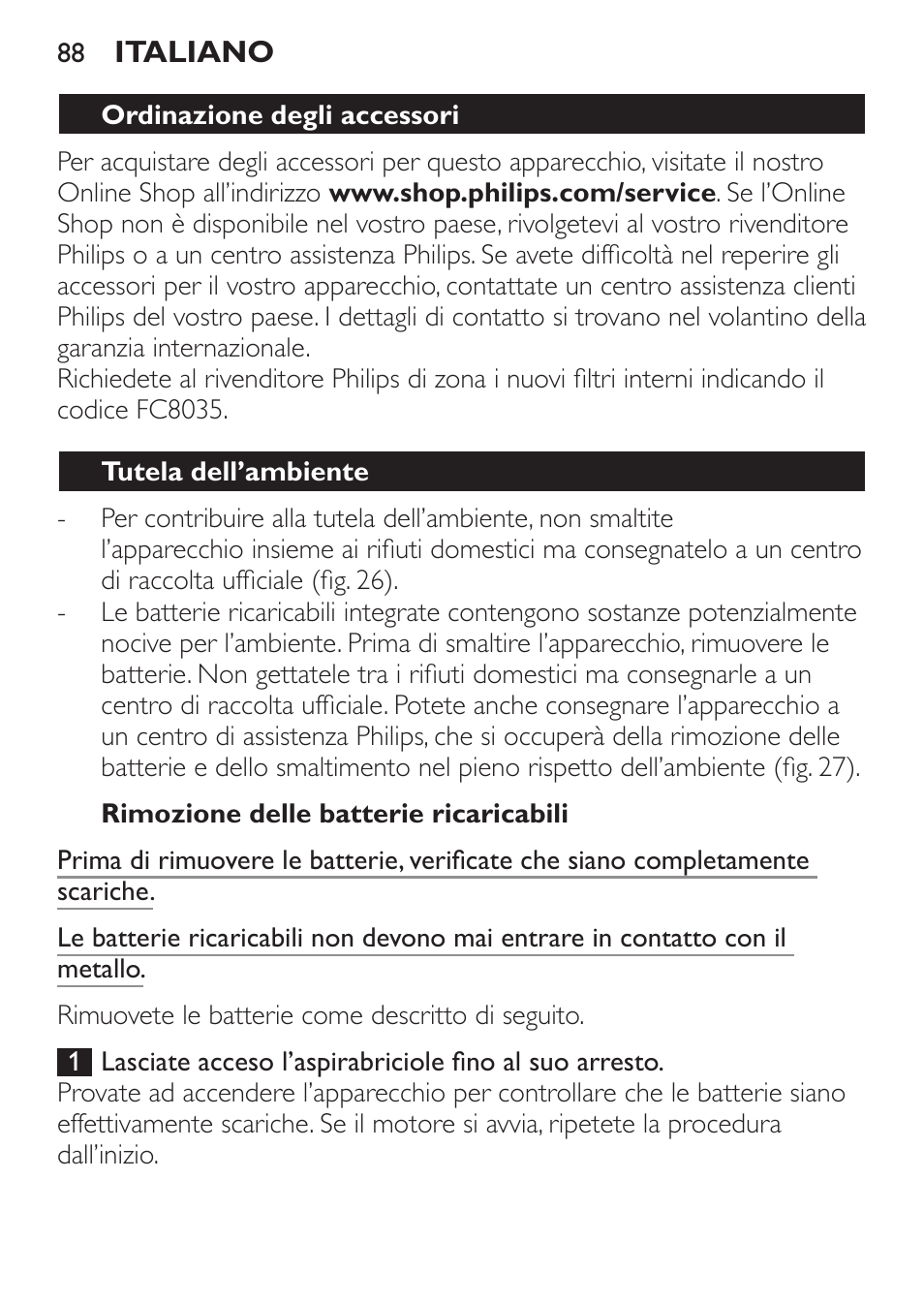 Philips MiniVac Aspirateur à main User Manual | Page 88 / 148