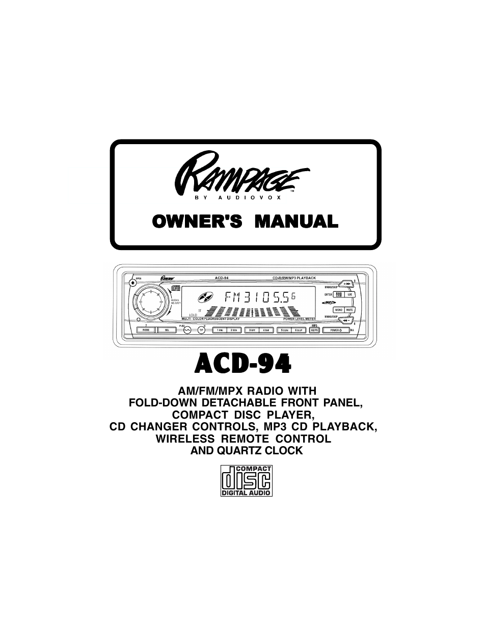 Auto Page ACD-94 User Manual | 24 pages