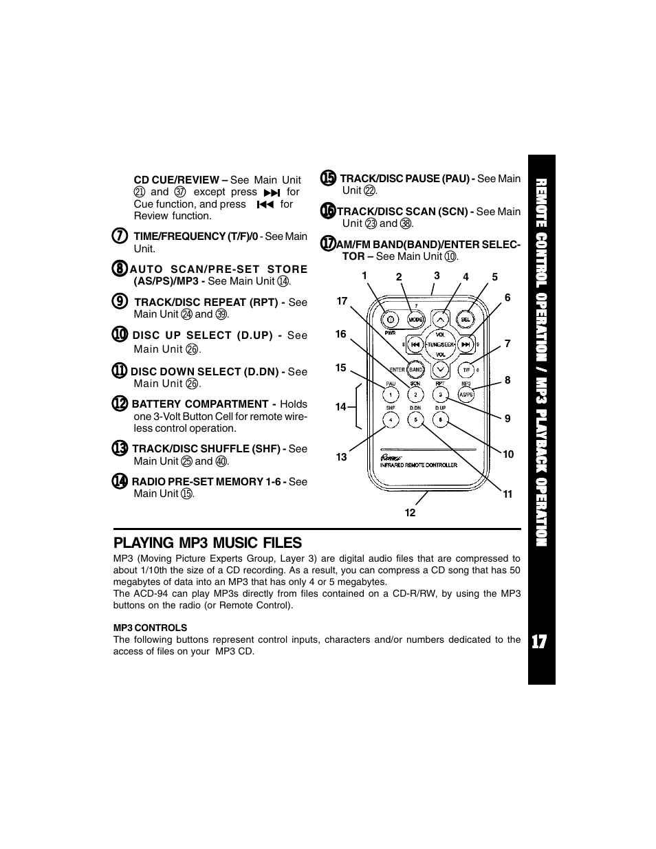 Auto Page ACD-94 User Manual | Page 17 / 24