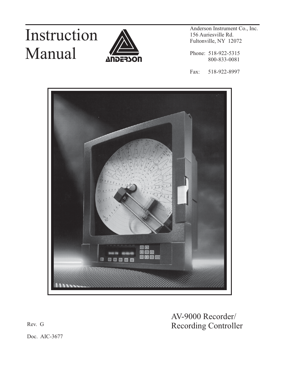 Anderson Manufacturing AV-9000 User Manual | 321 pages