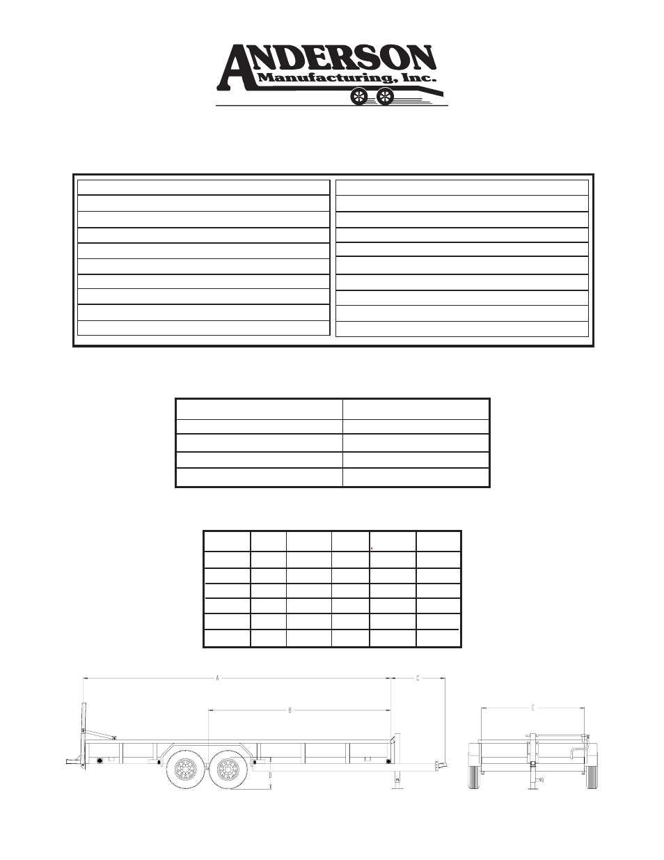 Anderson Manufacturing 6T User Manual | 1 page