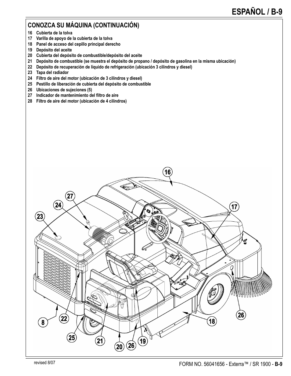 Español / b-9 | Nilfisk-ALTO SR 1900 User Manual | Page 33 / 52
