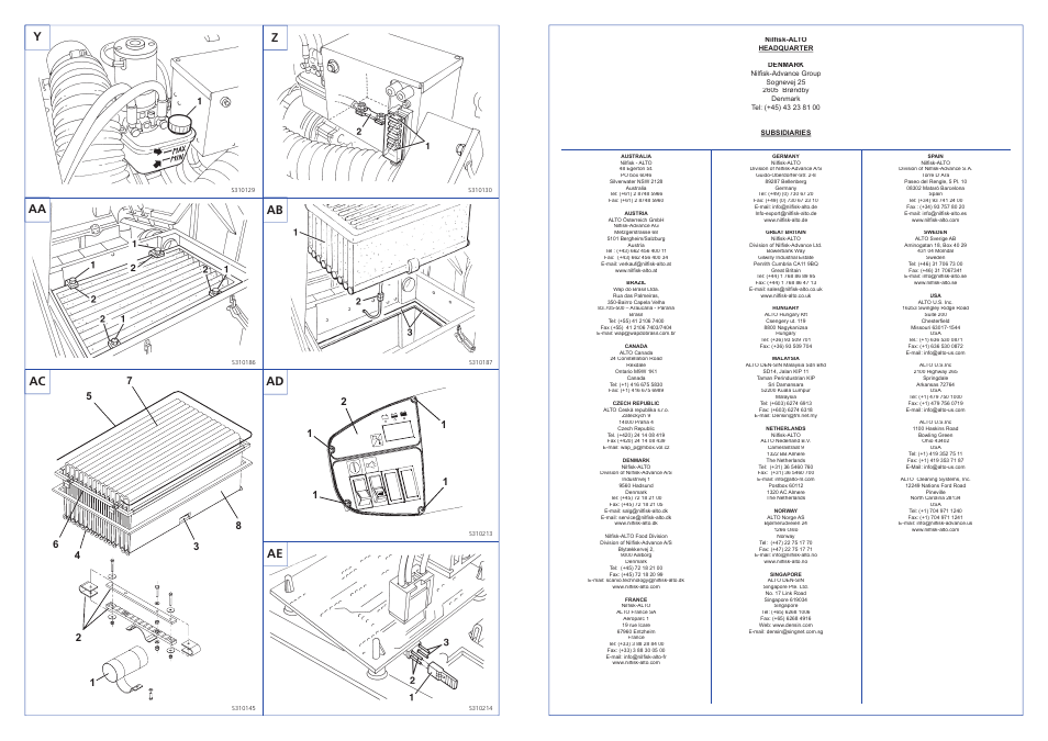 Aa ab ac ad | Nilfisk-ALTO R 580 B User Manual | Page 24 / 24