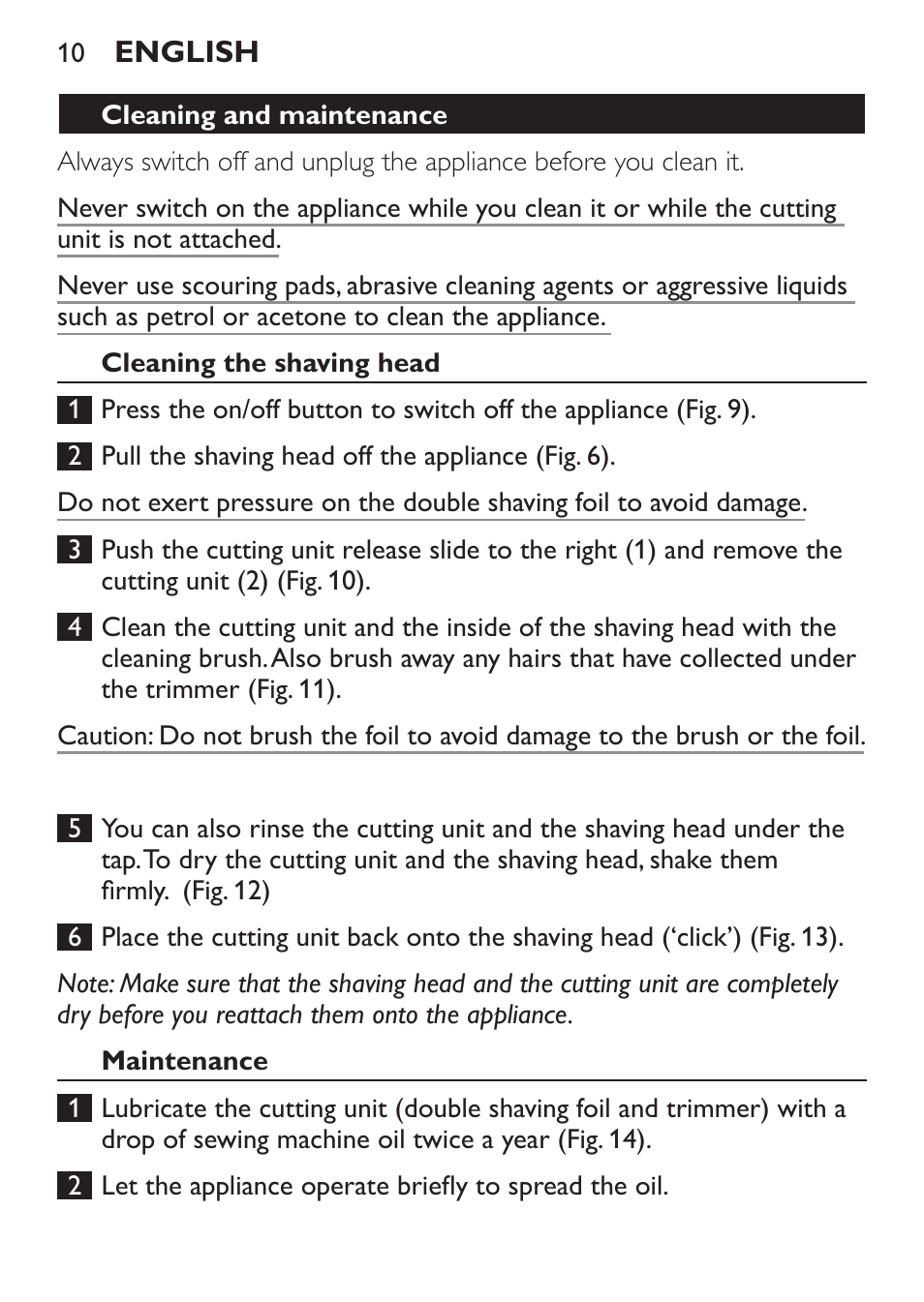 Philips Ladyshave Sensitive User Manual | Page 10 / 116