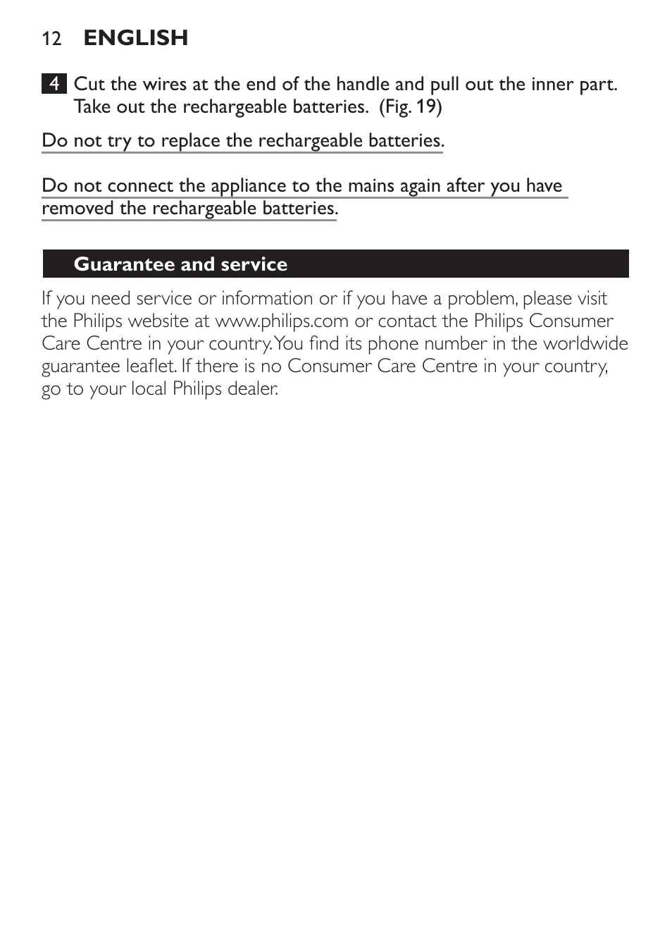 Philips Ladyshave Sensitive User Manual | Page 12 / 116