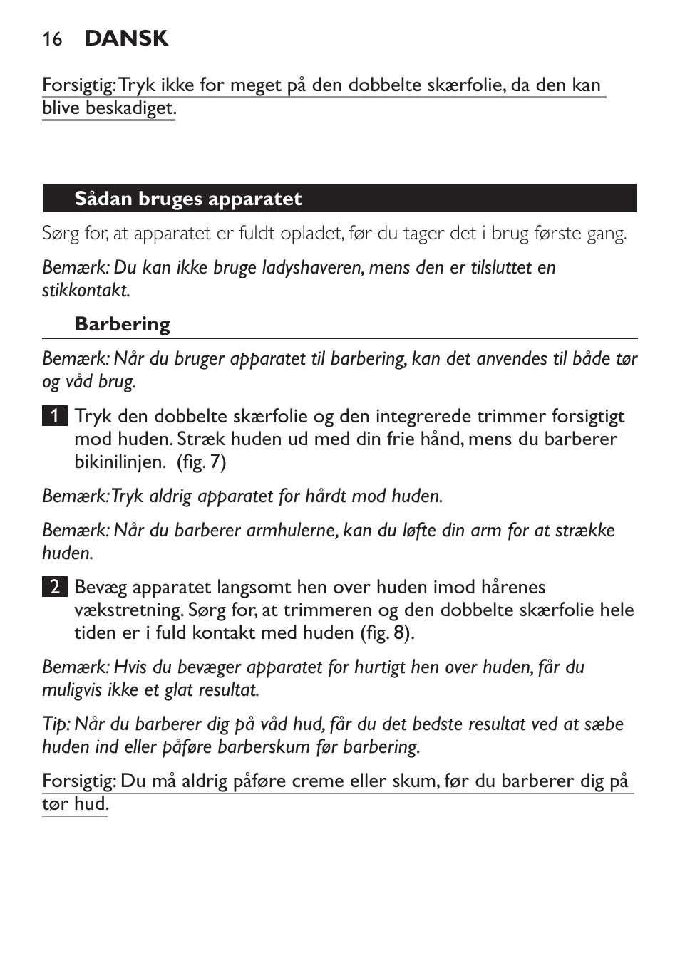 Philips Ladyshave Sensitive User Manual | Page 16 / 116