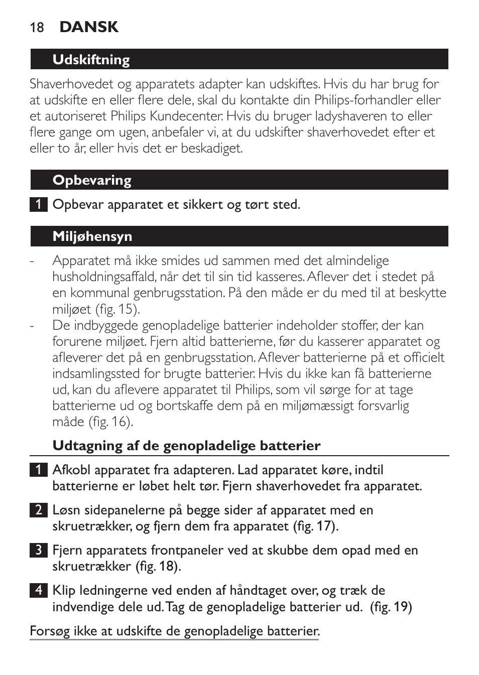 Philips Ladyshave Sensitive User Manual | Page 18 / 116