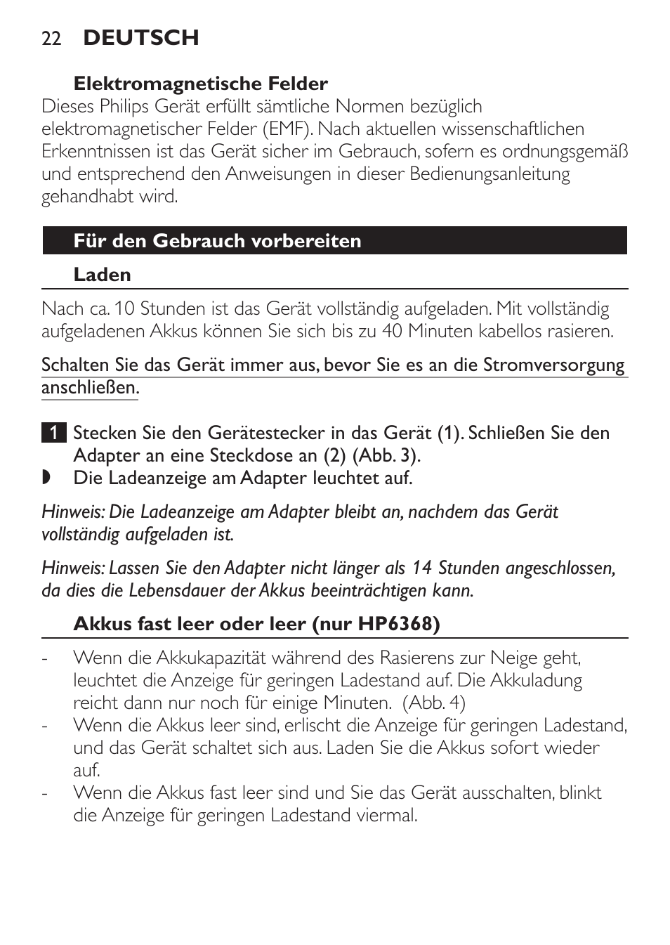 Philips Ladyshave Sensitive User Manual | Page 22 / 116