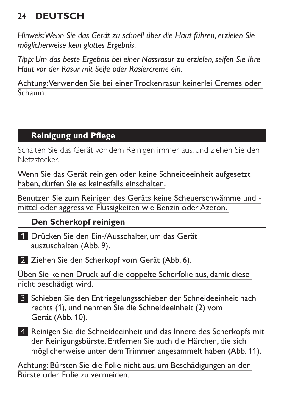 Philips Ladyshave Sensitive User Manual | Page 24 / 116