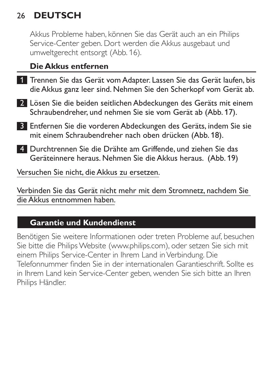 Philips Ladyshave Sensitive User Manual | Page 26 / 116