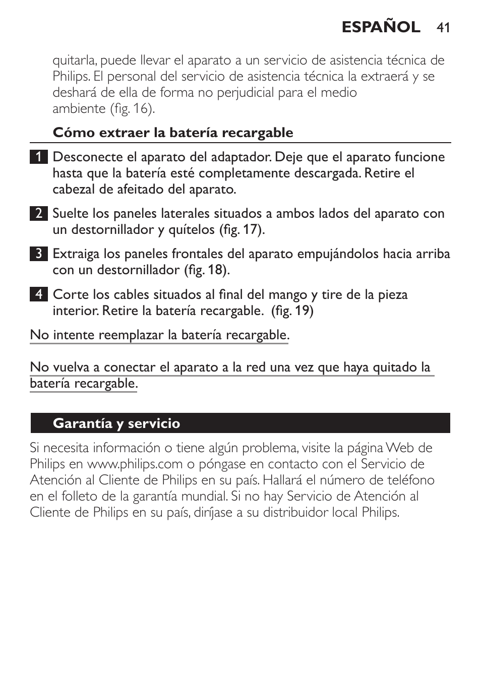 Philips Ladyshave Sensitive User Manual | Page 41 / 116