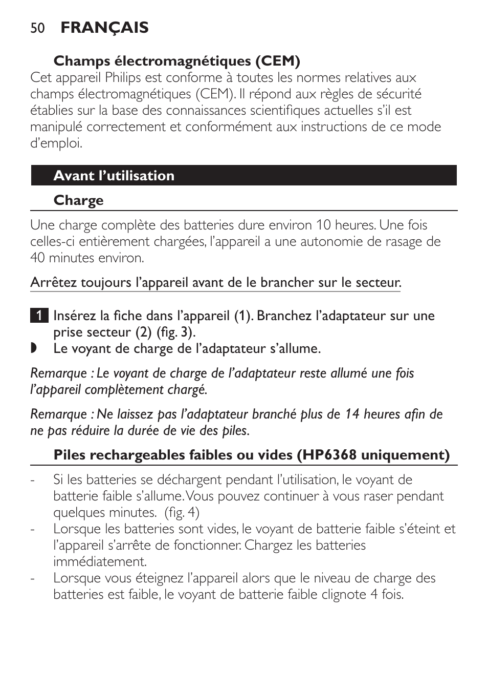 Philips Ladyshave Sensitive User Manual | Page 50 / 116