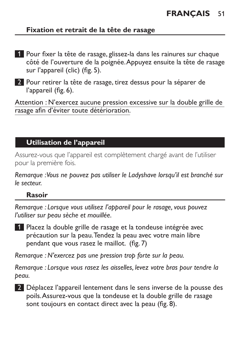 Philips Ladyshave Sensitive User Manual | Page 51 / 116