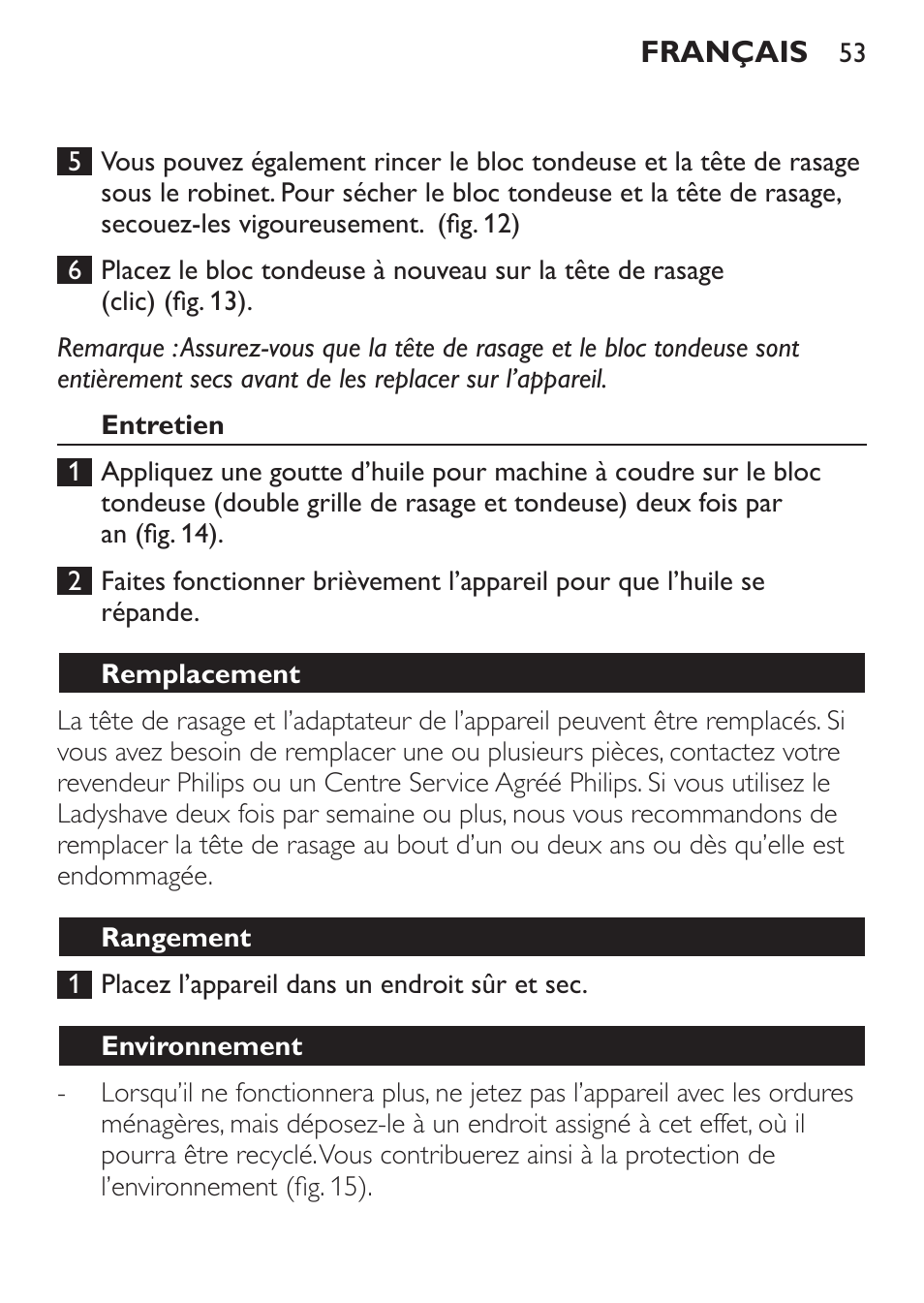 Philips Ladyshave Sensitive User Manual | Page 53 / 116