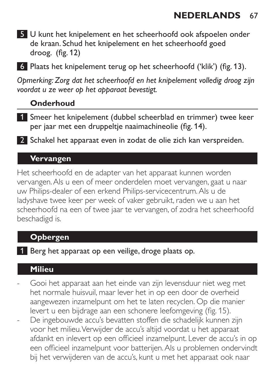 Philips Ladyshave Sensitive User Manual | Page 67 / 116