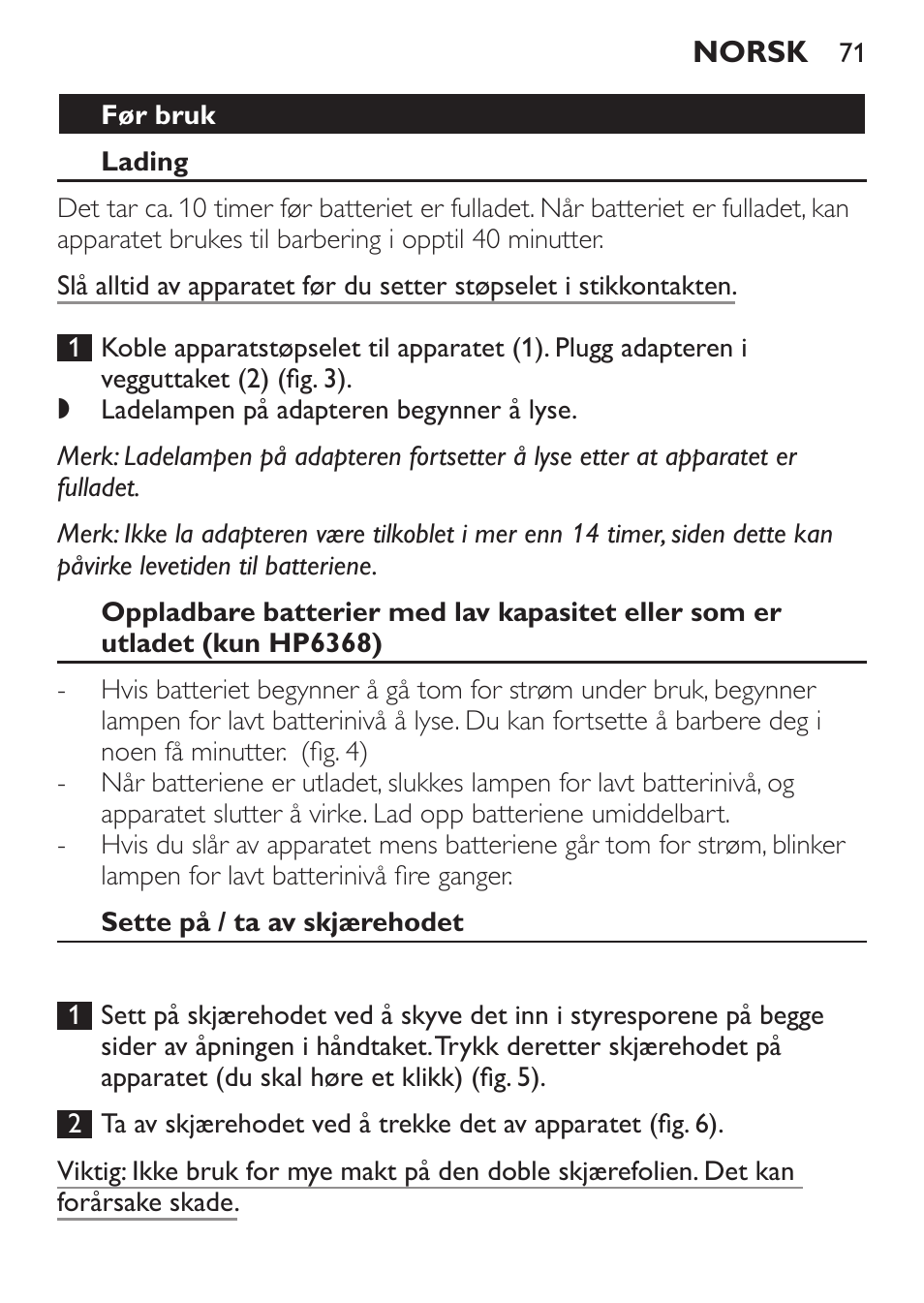 Philips Ladyshave Sensitive User Manual | Page 71 / 116