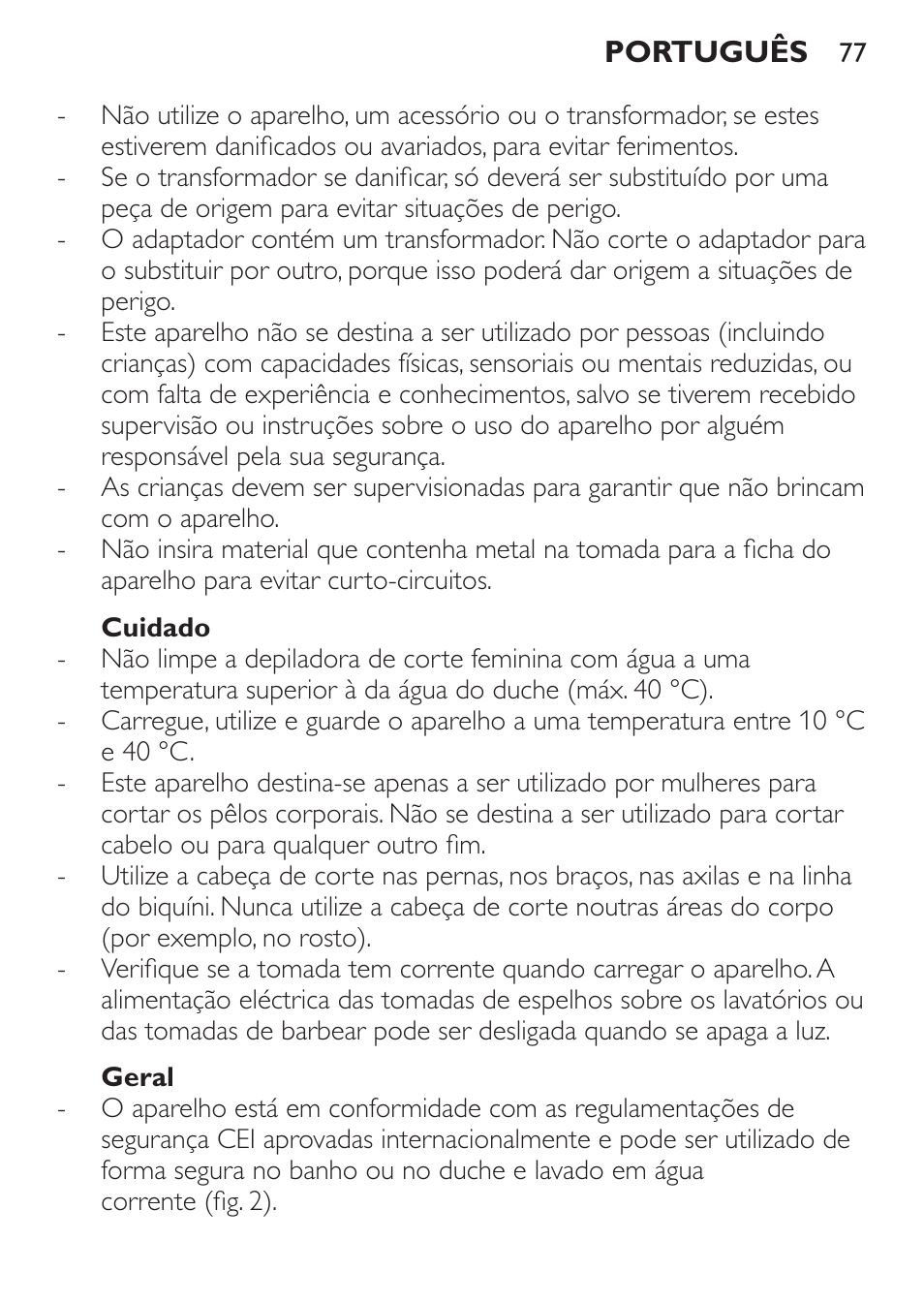 Philips Ladyshave Sensitive User Manual | Page 77 / 116