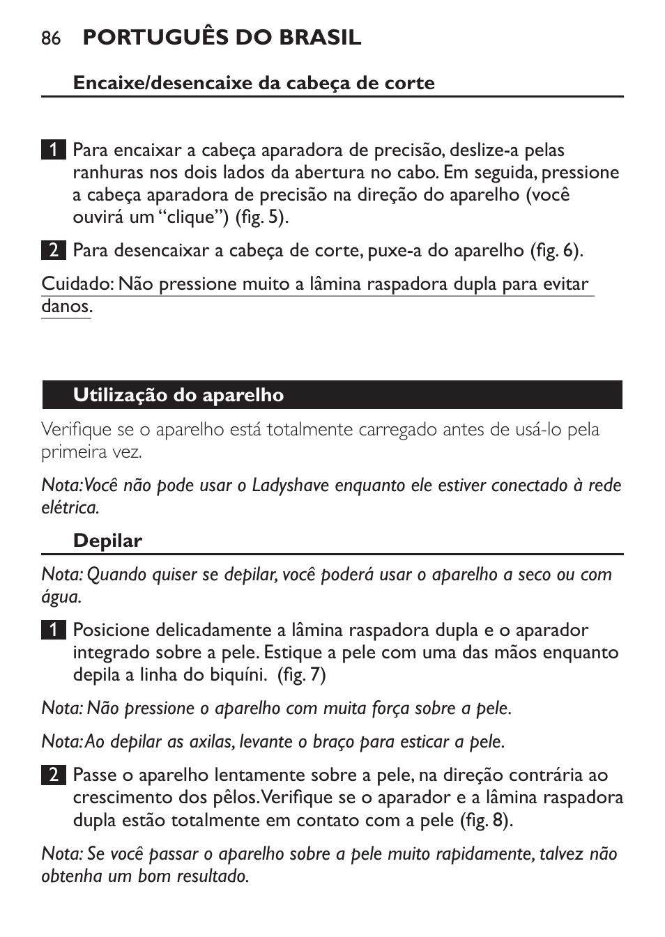 Philips Ladyshave Sensitive User Manual | Page 86 / 116