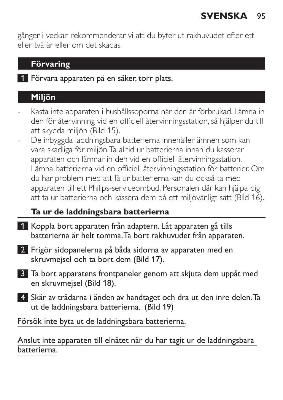 Philips Ladyshave Sensitive User Manual | Page 95 / 116