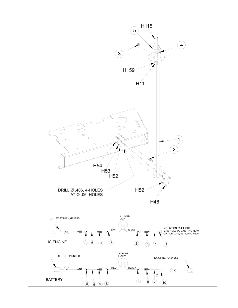 Strobe light w/o ohg (12 & 36 vdc) - exploded view | Nilfisk-ALTO 2000 User Manual | Page 141 / 157