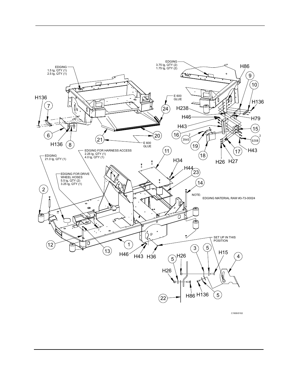 Main broom baffle and flaps - exploded view | Nilfisk-ALTO 2000 User Manual | Page 57 / 157