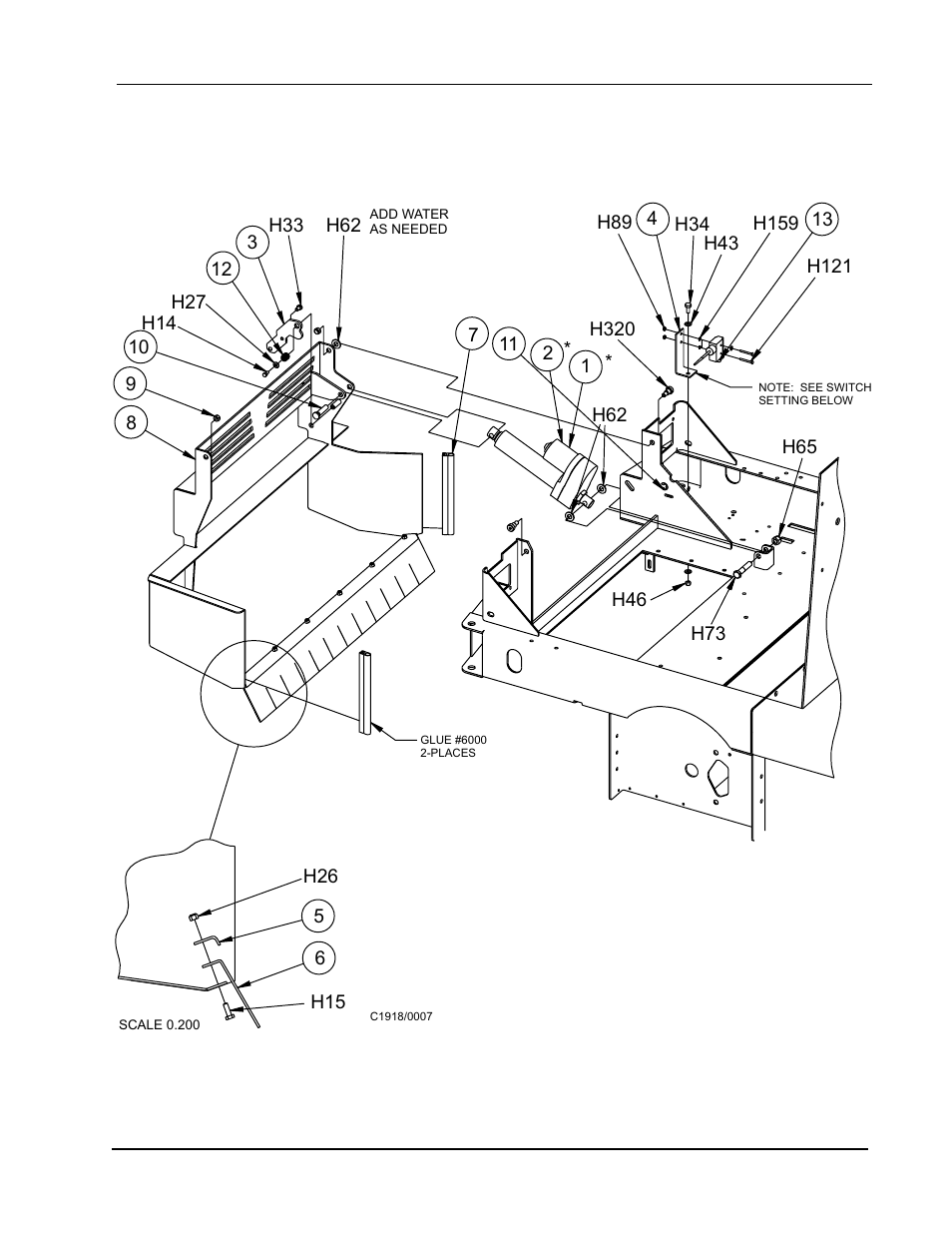 Hopper assembly (12v & 36v battery)- exploded view | Nilfisk-ALTO 2000 User Manual | Page 61 / 157