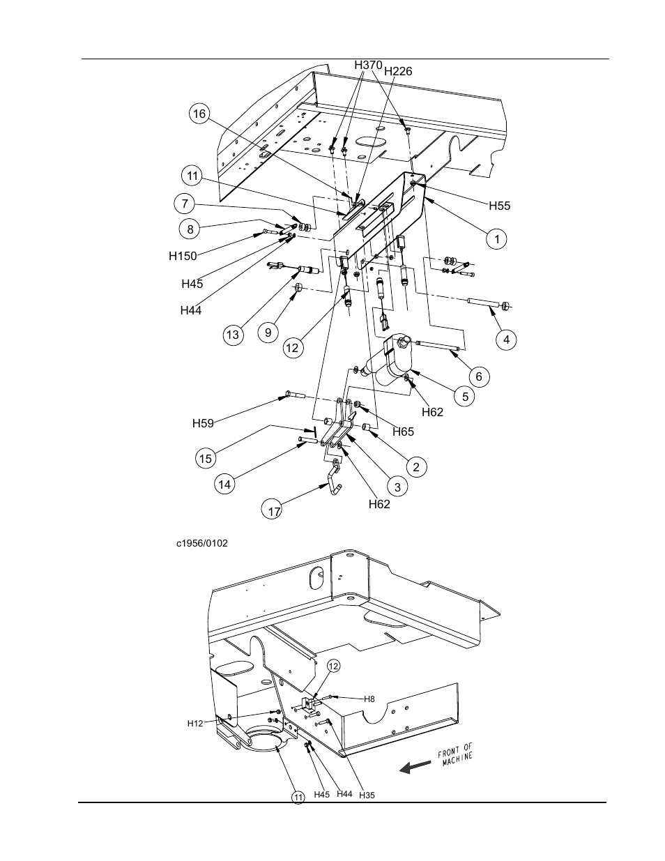 Scrub deck actuator assembly- exploded view | Nilfisk-ALTO 2000 User Manual | Page 63 / 157