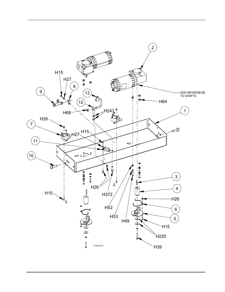 Scrub deck assembly (40”)- exploded view | Nilfisk-ALTO 2000 User Manual | Page 65 / 157