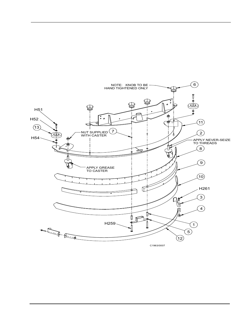 Rear squeegee (46”) - exploded view | Nilfisk-ALTO 2000 User Manual | Page 75 / 157