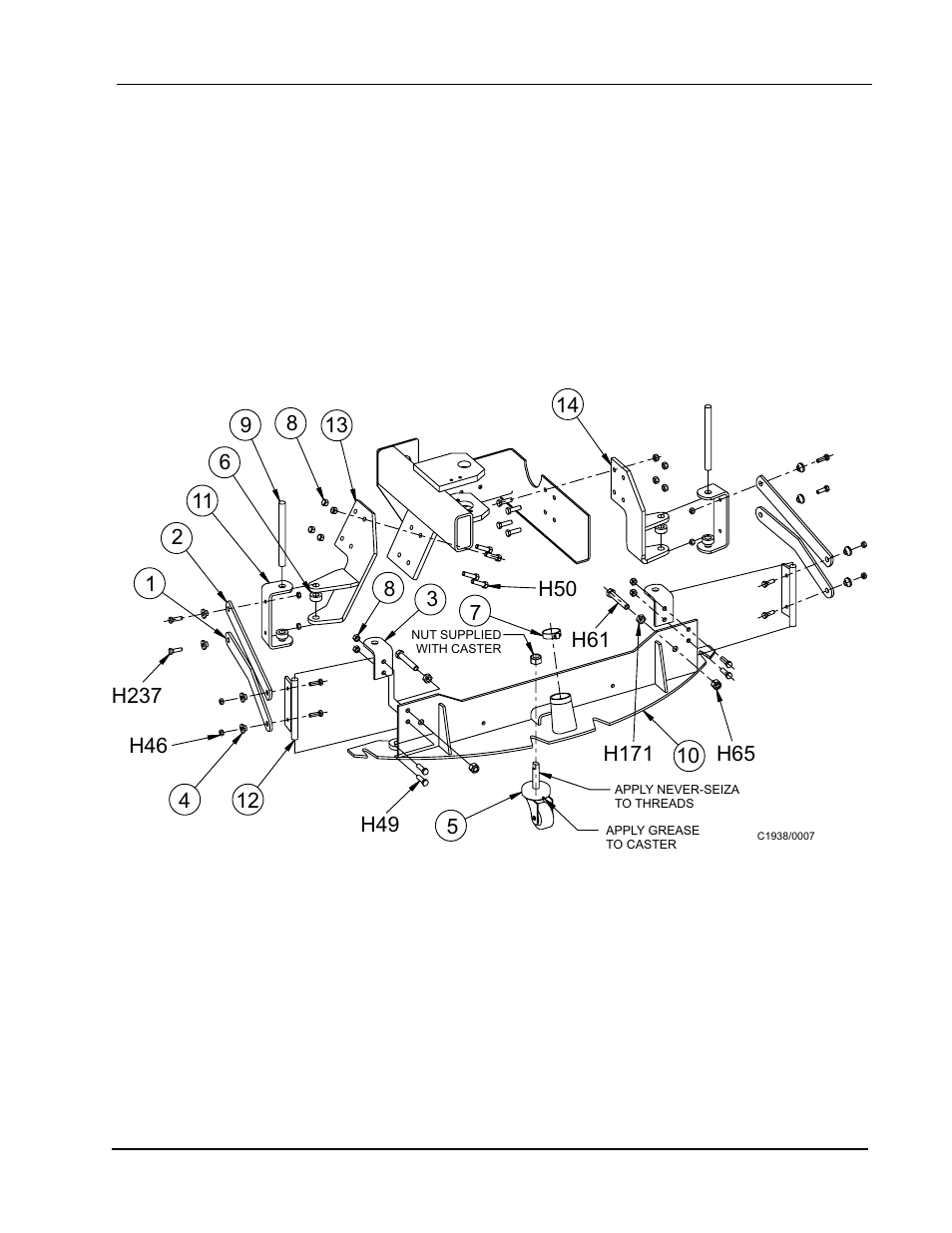 Swing squeegee support - exploded view | Nilfisk-ALTO 2000 User Manual | Page 79 / 157
